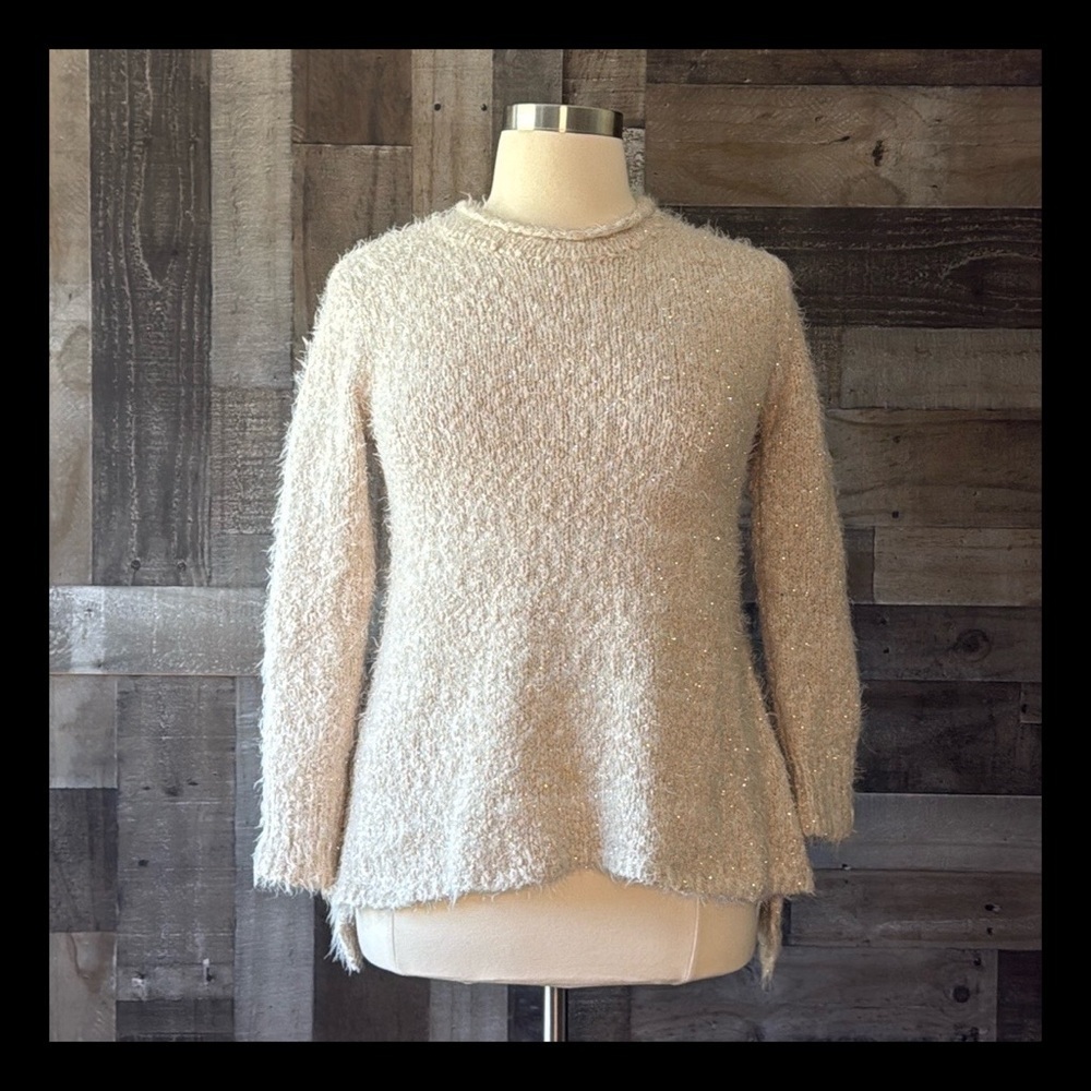 Show Me Your MuMu mock neck sweater small feminine angelic sparkly eyelash knit